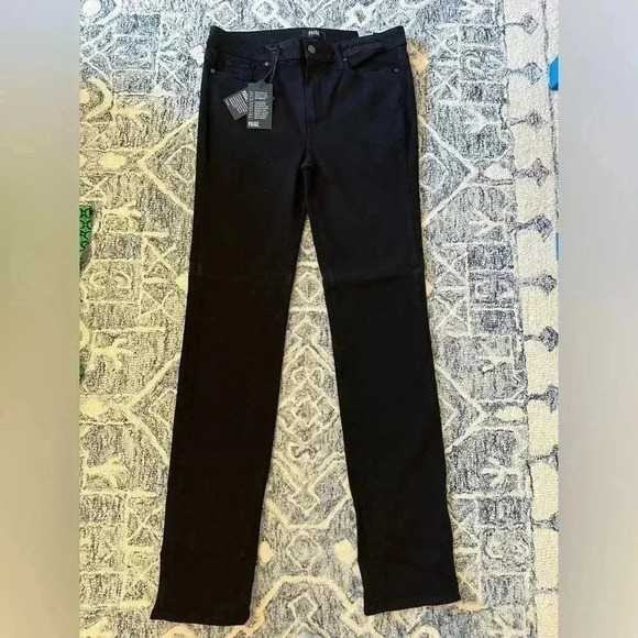 NWT Paige Denim Hoxton Straight High Rise Straight Leg Black size 32